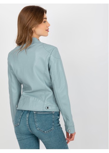 Svetlomodrá koženková bunda