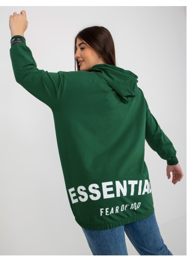 Tmavozelená mikina s kapucňou