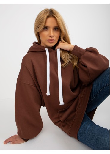 Hnedá predĺžená mikina