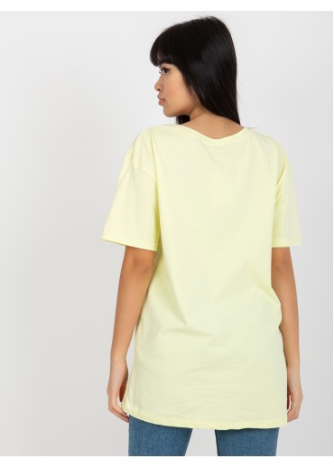 Vanilkovo žlté basic tričko s potlačou