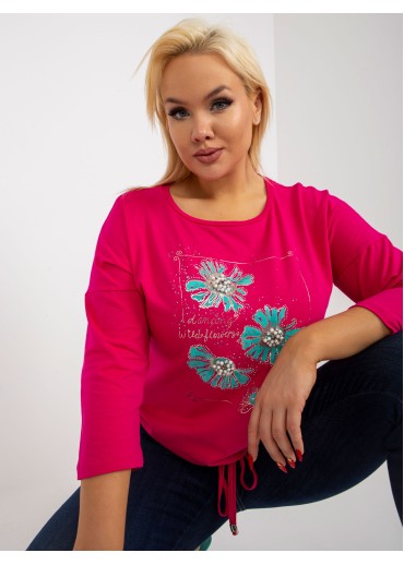 Fuchsiovo ružové tričko s potlačou