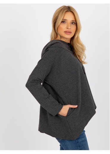 Tmavosivá asymetrická mikina