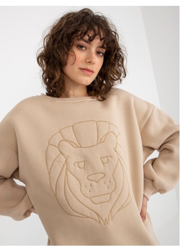 Béžovo hnedá mikina lev