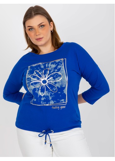 Modré tričko s potlačou