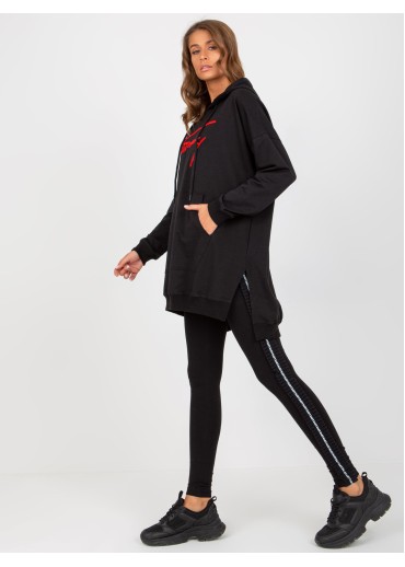 Čierna mikina s kapucňou