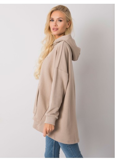 Béžovo hnedá mikina s kapucňou