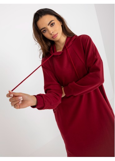 Bordovo červená mikinové šaty
