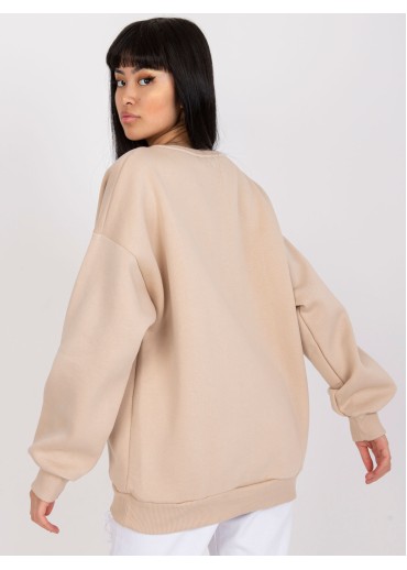 Béžovo hnedá basic mikina