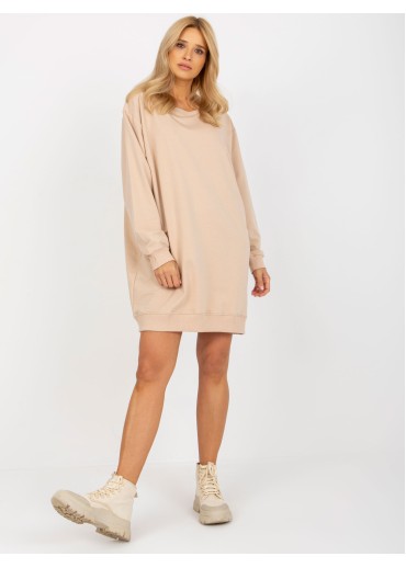 Béžovo hnedá mikinová tunika