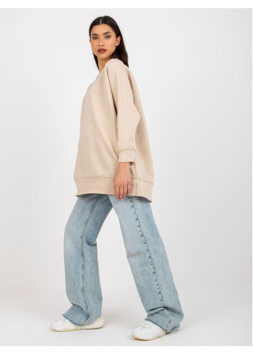 Béžovo hnedá mikinová tunika