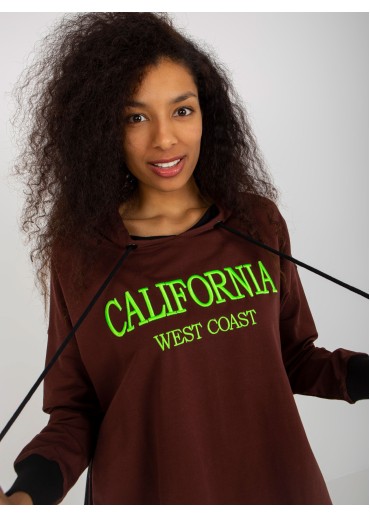 Hnedá mikinová tunika