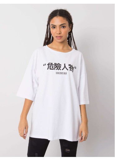 Biele predĺžené tričko