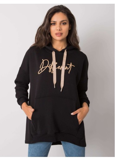 Čierna mikina s kapucňou