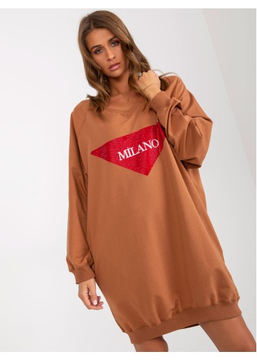 Hnedá mikinová tunika Milano
