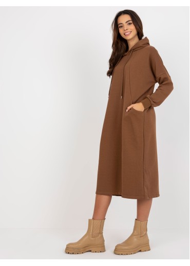 Hnedá mikinové šaty