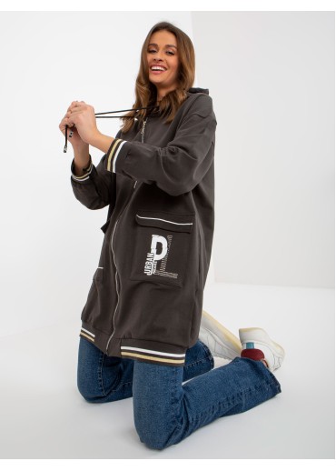 Tmavosivá predĺžená mikina