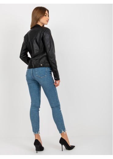 Čierna koženková bunda