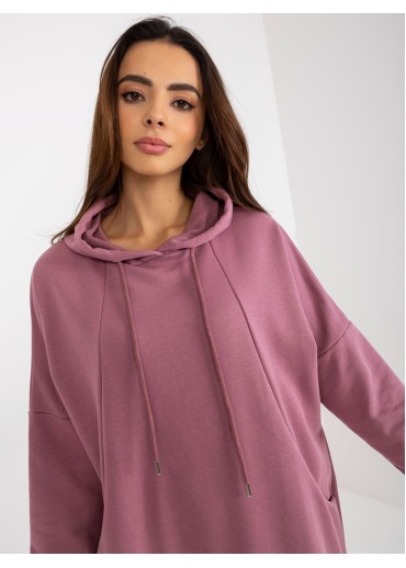 Tmavopúdrovo ružová mikinové šaty