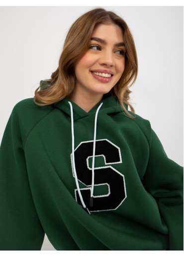 Tmavozelená mikina s kapucňou