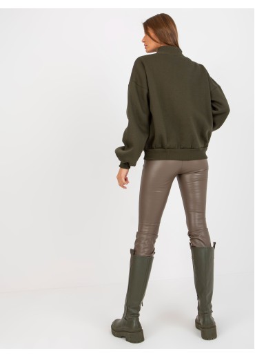 Khaki zelená mikina s potlačou