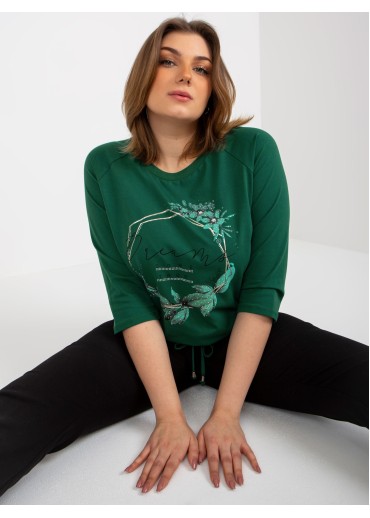 Tmavozelené tričko s potlačou