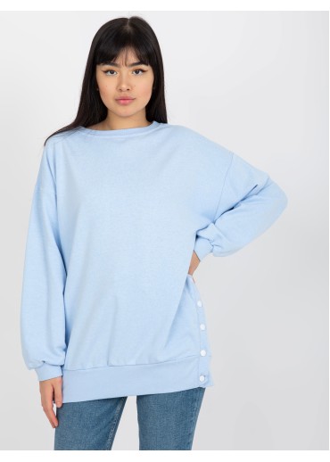 Svetlomodrá predĺžená mikina