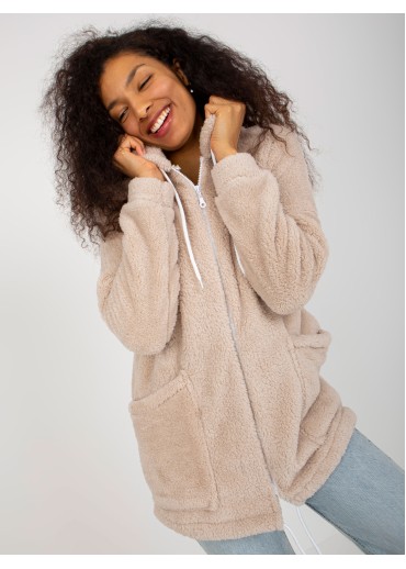 Béžovo hnedá mikina s kapucňou