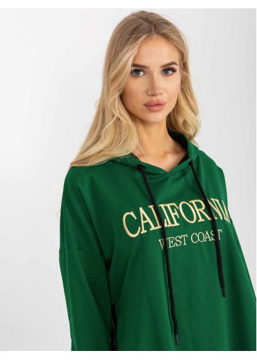 Tmavozelená mikinová tunika