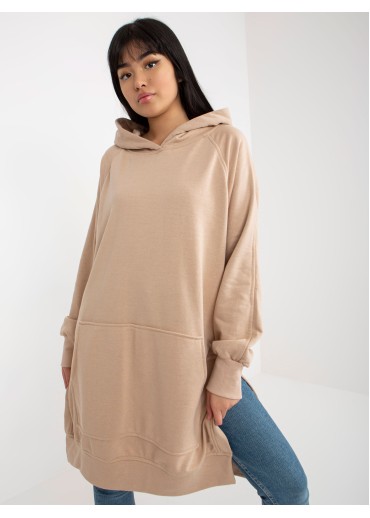 Béžovo hnedá dlhá mikina