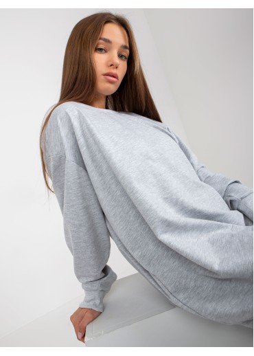 Sivá mikinová tunika
