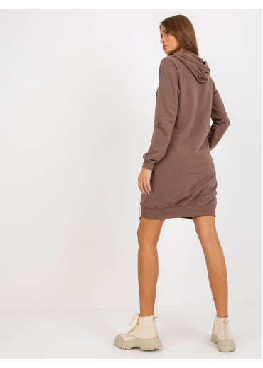 Hnedá mikinová tunika
