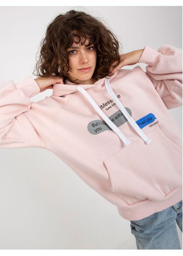 Púdrovo ružová mikina s kapucňou