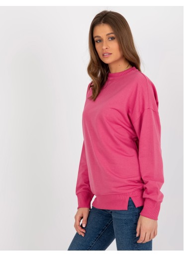 Fuchsiovo ružová basic mikina