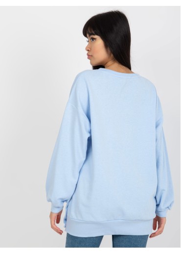 Svetlomodrá predĺžená mikina