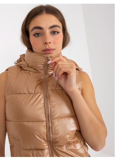 Hnedá prešívaná vesta