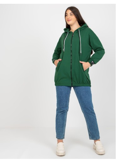 Tmavozelená mikina s kapucňou