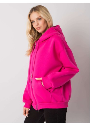 Fuchsiovo ružová mikina s kapucňou