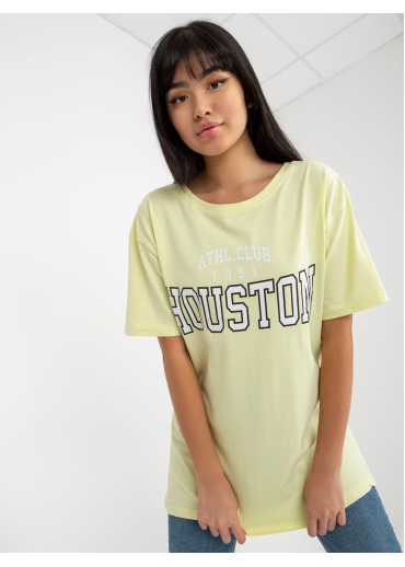 Vanilkovo žlté basic tričko s potlačou