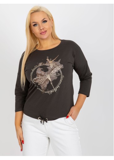 Tmavosivé tričko s potlačou vážka