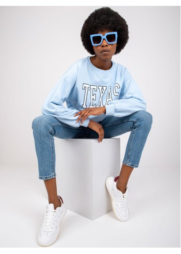 Svetlomodrá predĺžená mikina