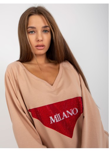 Béžovo hnedá mikinová tunika Milano