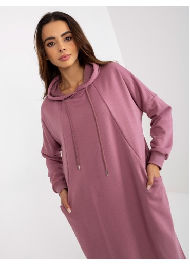 Tmavopúdrovo ružová mikinové šaty