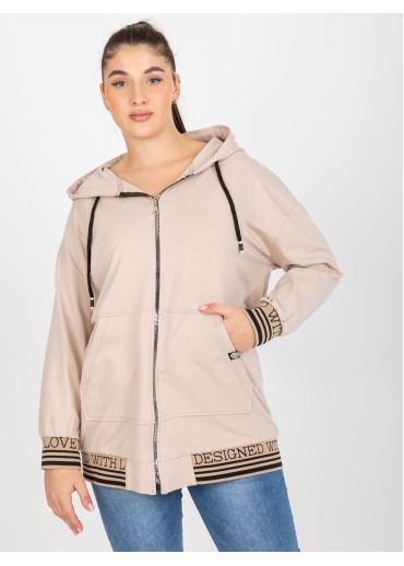 Béžovo hnedá mikina s kapucňou