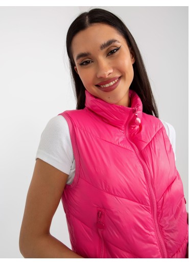 Tmavopúdrovo ružová prešívaná vesta