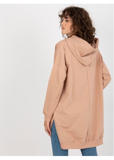 Béžovo hnedá mikina s kapucňou