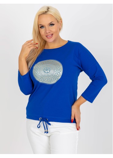 Modré tričko s potlačou