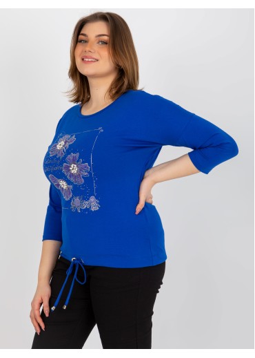 Modré tričko s potlačou