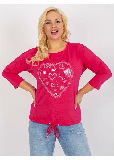 Fuchsiovo ružové tričko Love