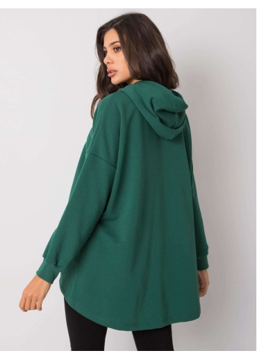 Tmavozelená mikina s kapucňou