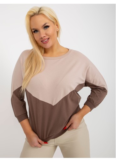 Béžovo hnedé dvojfarebné tričko